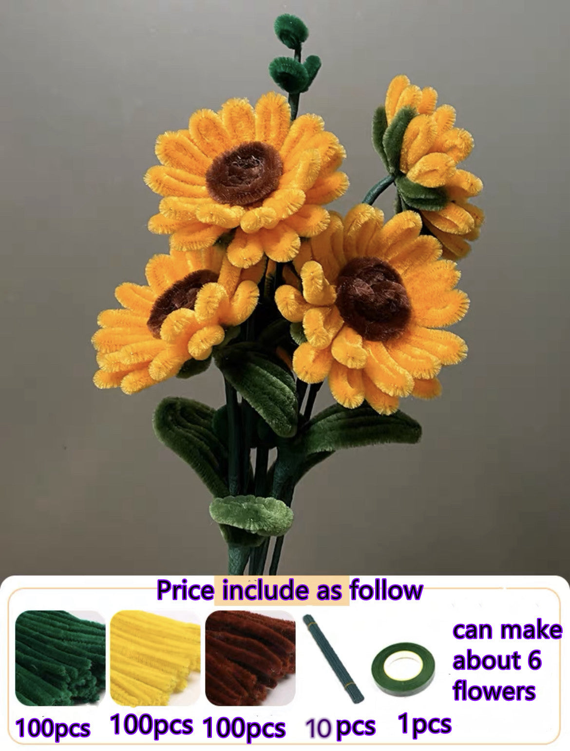 Kids Craft: Pipe Cleaner Sunflowers
