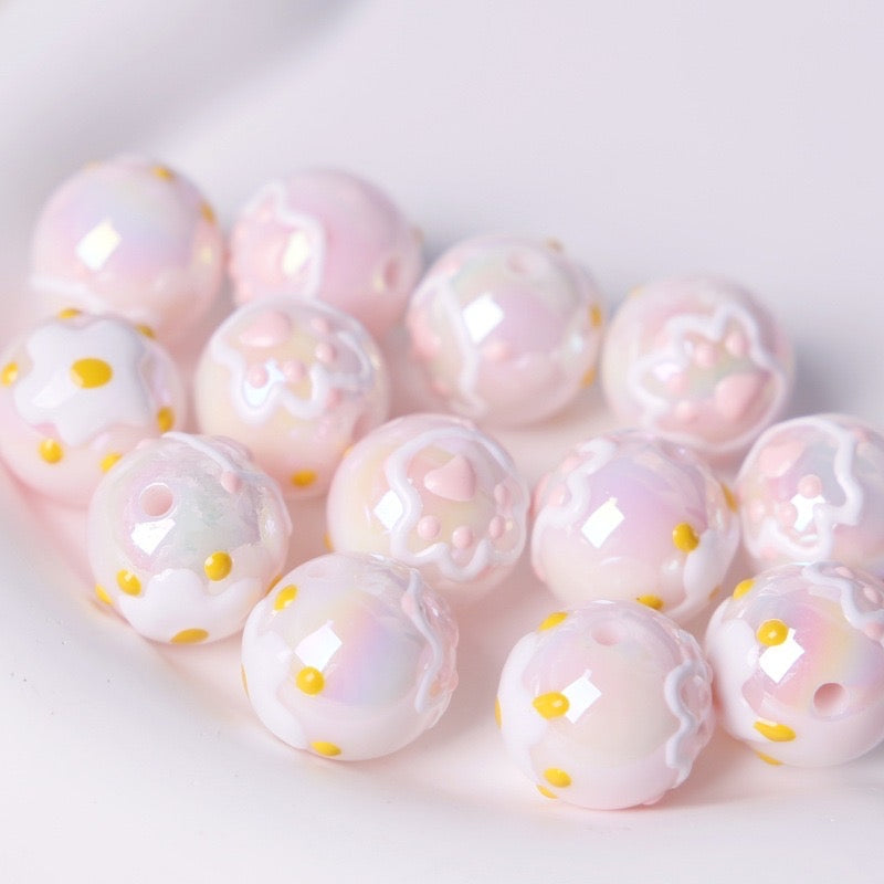Hand-painted beads, night glow, cherry blossom, seven colored light, shell beads, oil drops, acrylic beads, diy beads, mobile phone chains, bracelet accessories