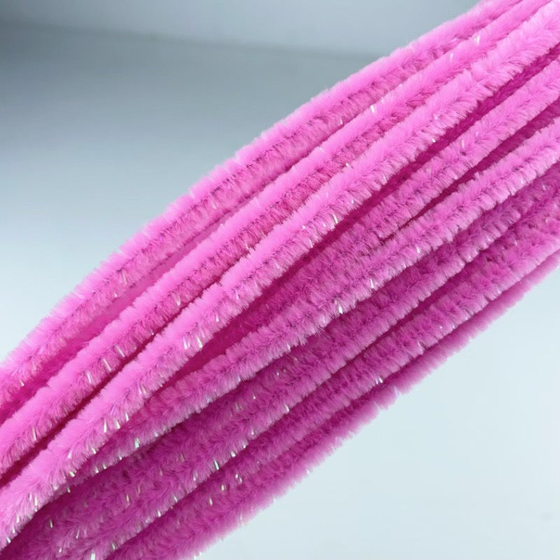 Glitter pipe cleaner DIY raw material fuzzy wire chenille stems multi color for flowers home craft cute animal birthday gift