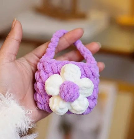 Cute Crochet Bag Woven Earphone Storage Bag Handmade Headphones Boxes Portable Knitted Headset Covers Holder Case Accessory