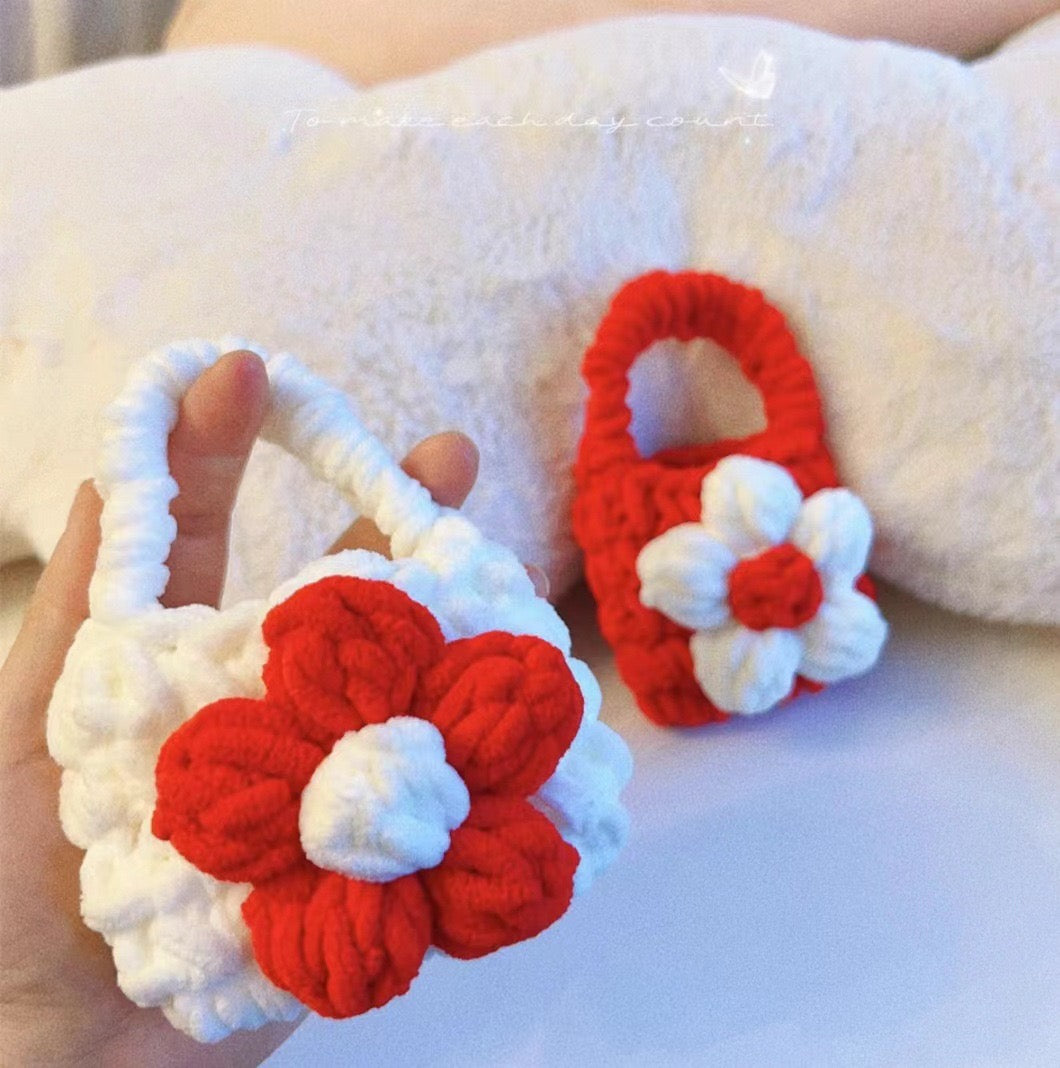 Cute Crochet Bag Woven Earphone Storage Bag Handmade Headphones Boxes Portable Knitted Headset Covers Holder Case Accessory