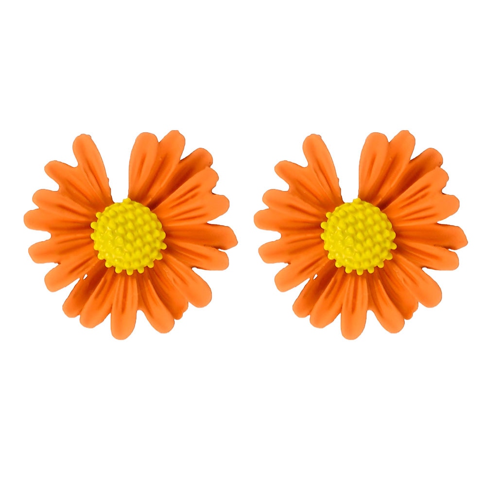 IPARAM New Korean Small Fresh Daisy Flower Stud Earrings 2020 Fashion 5 Color Geometric Flower Earrings Girl Ear Jewelry Gift