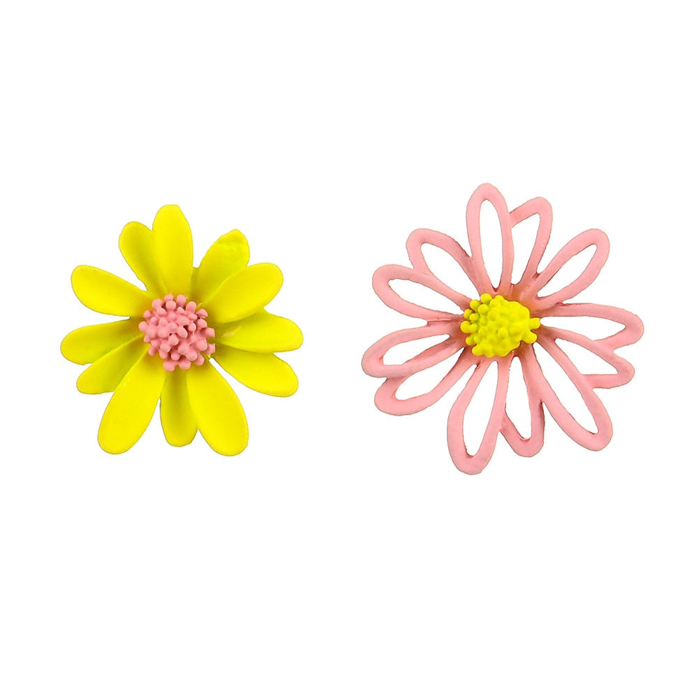 IPARAM New Korean Small Fresh Daisy Flower Stud Earrings 2020 Fashion 5 Color Geometric Flower Earrings Girl Ear Jewelry Gift