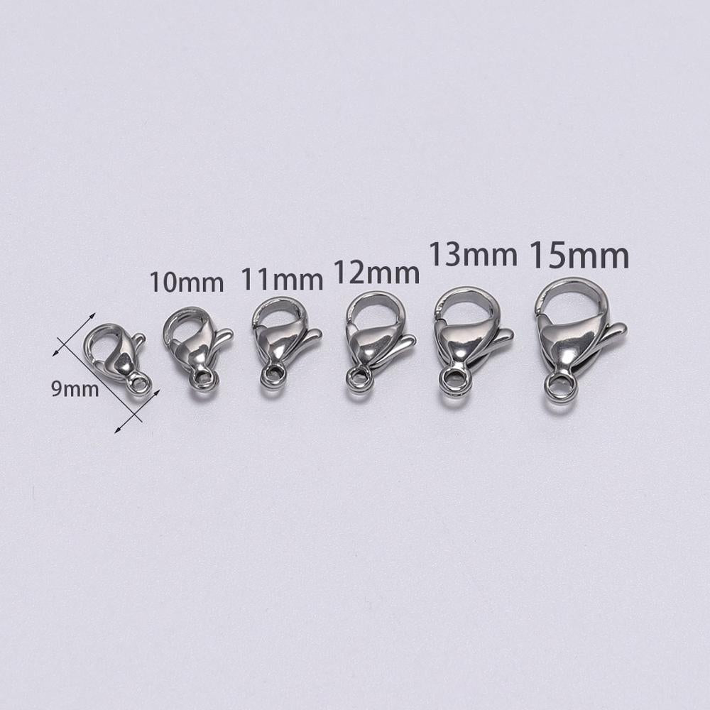 30Pcs/lot Stainless Steel Gold Plated Lobster Clasp Claw Clasps For Bracelet Necklace Chain Diy Jewelry Making Findings Supplies