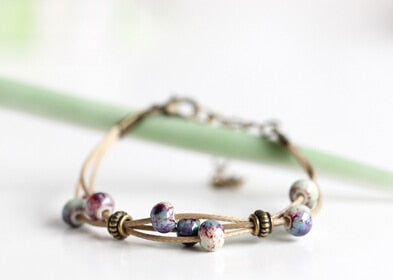 Fashion Delicate Hand-Woven Ceramic Beads Bracelet Originality Chinese Style Bracelet Adorn Article Free Shipping #1443
