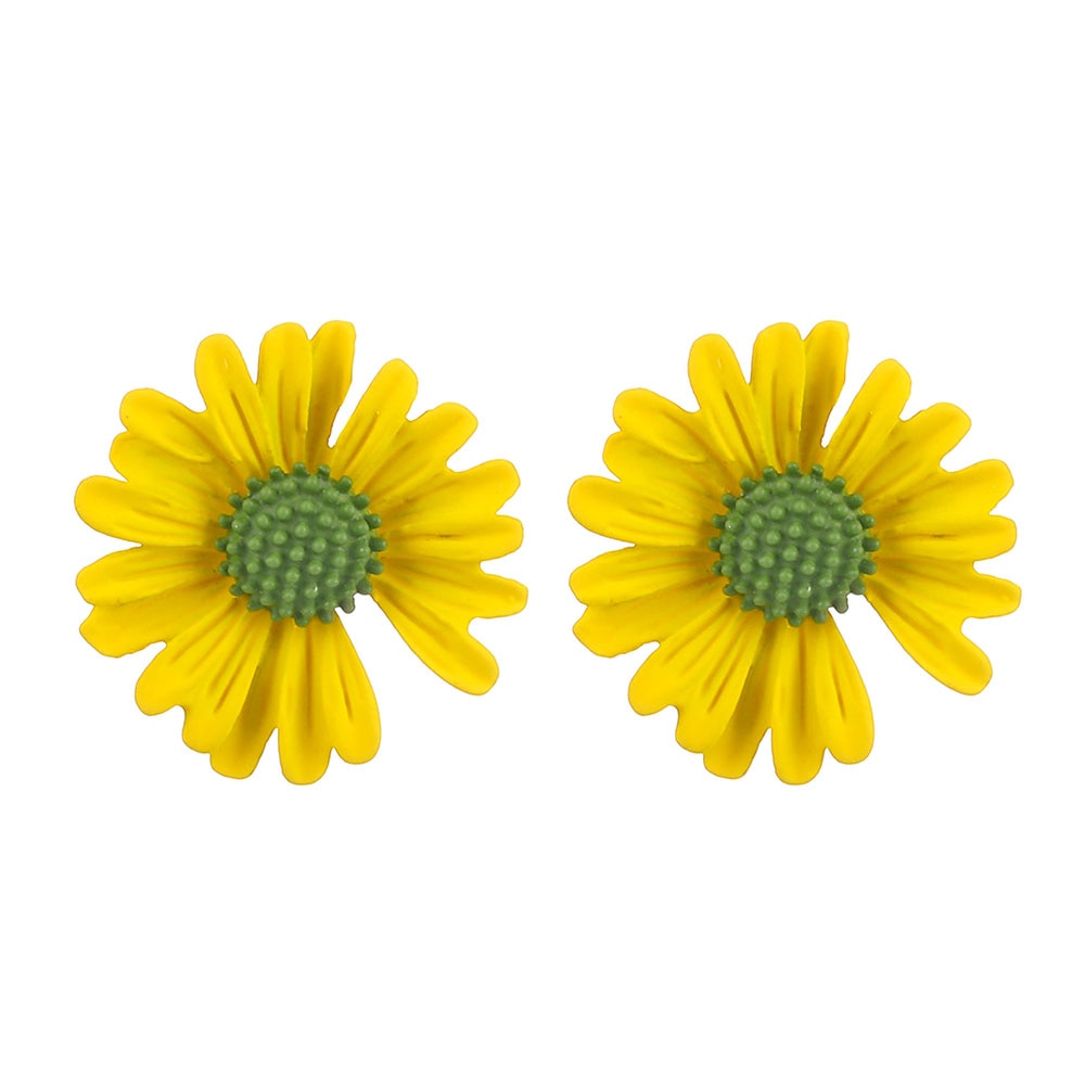 IPARAM New Korean Small Fresh Daisy Flower Stud Earrings 2020 Fashion 5 Color Geometric Flower Earrings Girl Ear Jewelry Gift