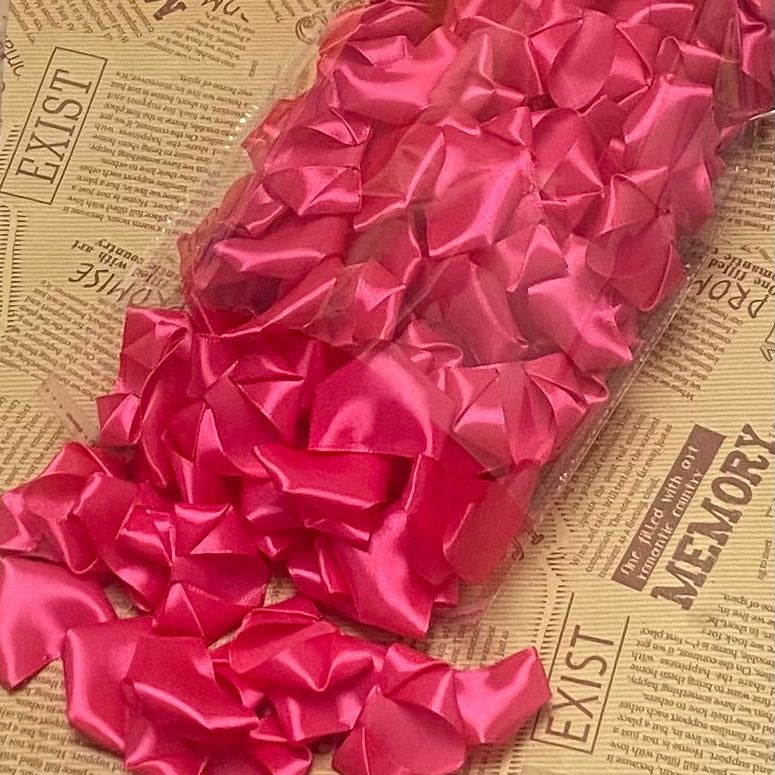 Handmade Diy Semi-Finished Goods Rose Petals With Free Pearl For Ribbon Flower Bouquet Handcraft Birthday Gift