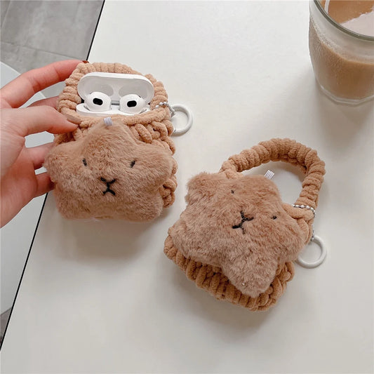 Knit Plush Handbag headset bag for Apple Airpods 3 pro 1 2 3 case adorkable star Bluetooth Earphone Charge box Protect Cover