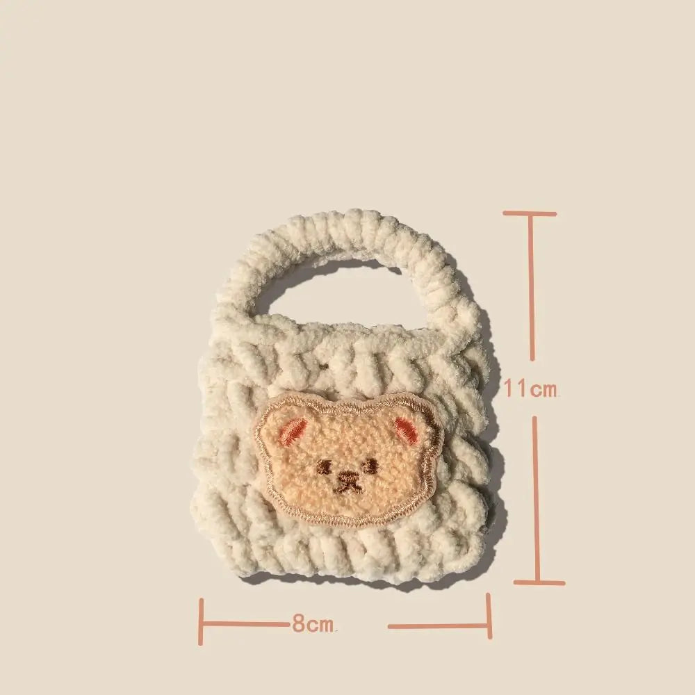 Plush Knitting Bear Bag Shell For Airports 1 2 Pro/Airpods 3 Pro 2 Headset Case Fluffy Bluetooth Earphone Charging Box Cover