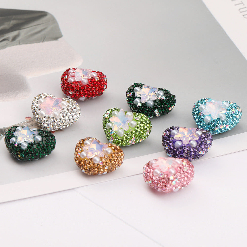 5PCs Heart Shape Star Beads Multicolor Pendant DIY Jewelry Necklace Bracelets Metal Charms Pendants Jewelry