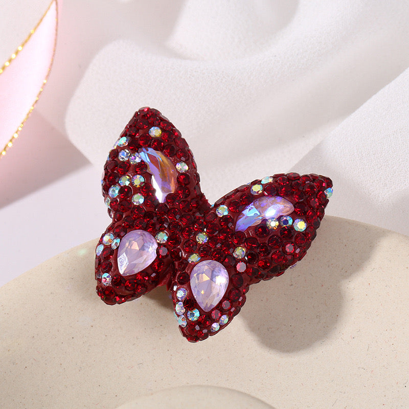 5PCs Glitter Butterfy Shape Beads Multicolor Pendant DIY Jewelry Necklace Bracelets Metal Charms Pendants Jewelry