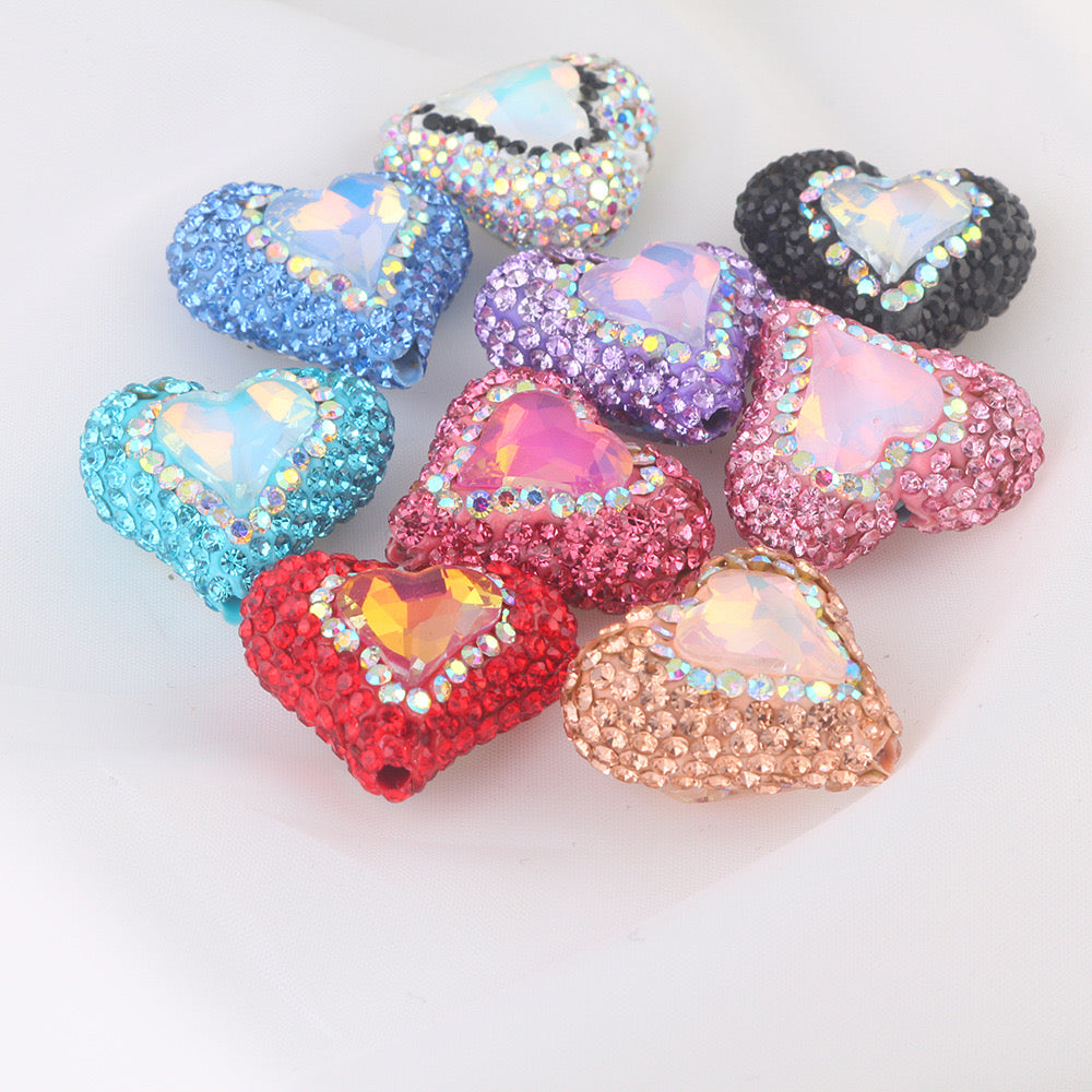 5PCs Heart Shape Charms Multicolor Pendant DIY Jewelry Necklace Bracelets Metal Pendants Jewelry 23mm