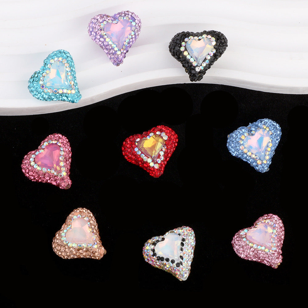 5PCs Heart Shape Charms Multicolor Pendant DIY Jewelry Necklace Bracelets Metal Pendants Jewelry 23mm