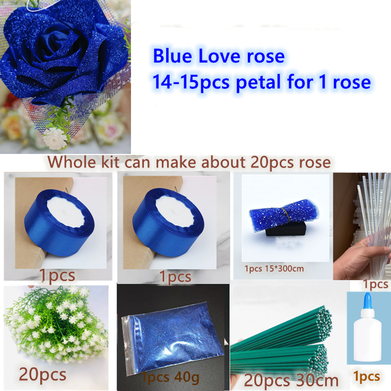DIY Whole Kits For Ribbon Rose Flowers Bouquet Girlfriend Mother Teacher Gift,Birthday Gift, Valentine'S Day Gift