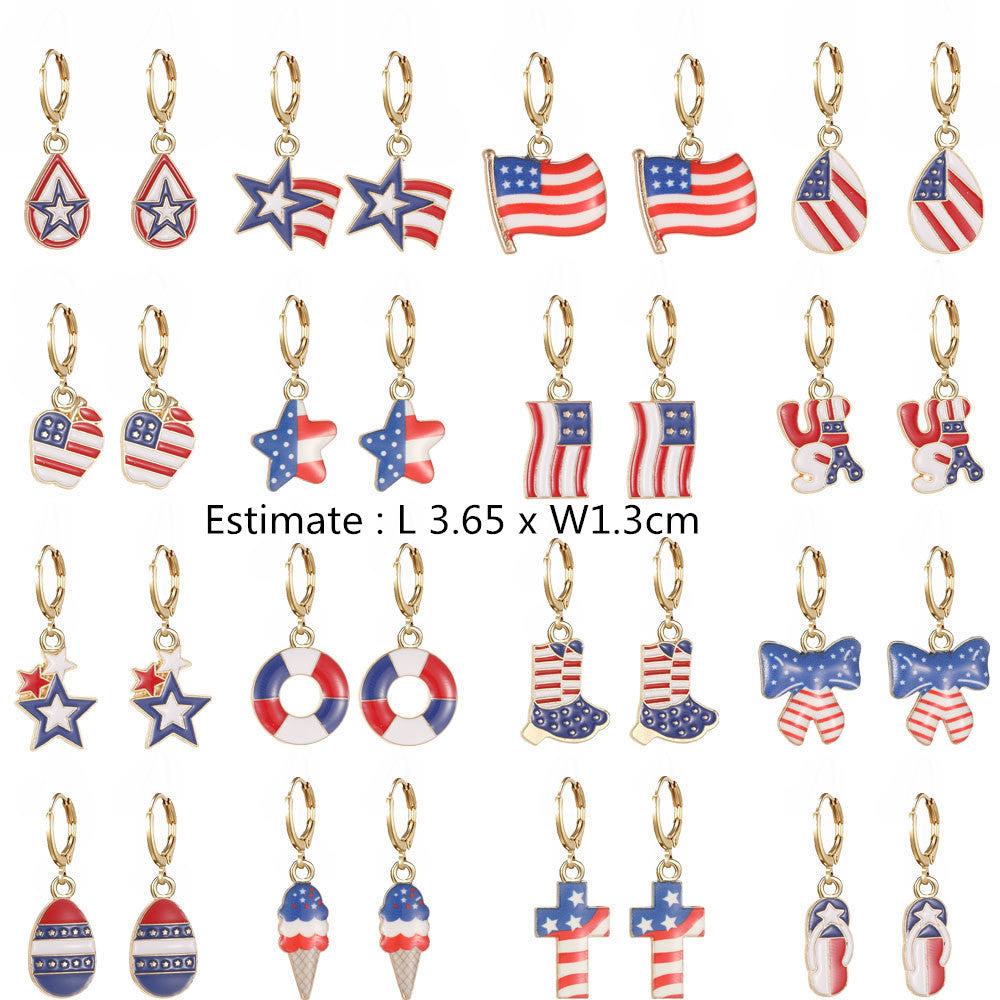 Amerial US Flags Earrings Sets Fashion Jewelry 16 Sets Different Style New Arrivel Creative Cute Earrings