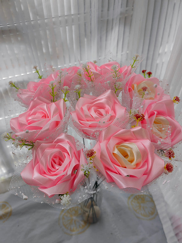 Hecho a mano diy cinta personalizada doble capa flor rosa roja 33 piezas productos de acabado para regalo de cumpleaños novia