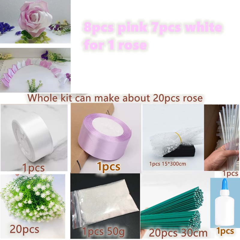Cinta diy hecha a mano rosa tulipanes flor regalo artesanía accesorios