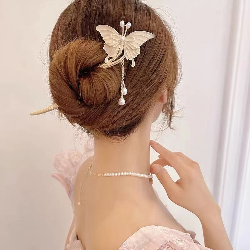 Handmade jewelry diy silver pearls tassel hairpin girl friend personalized birthday gift - Duo Fashion