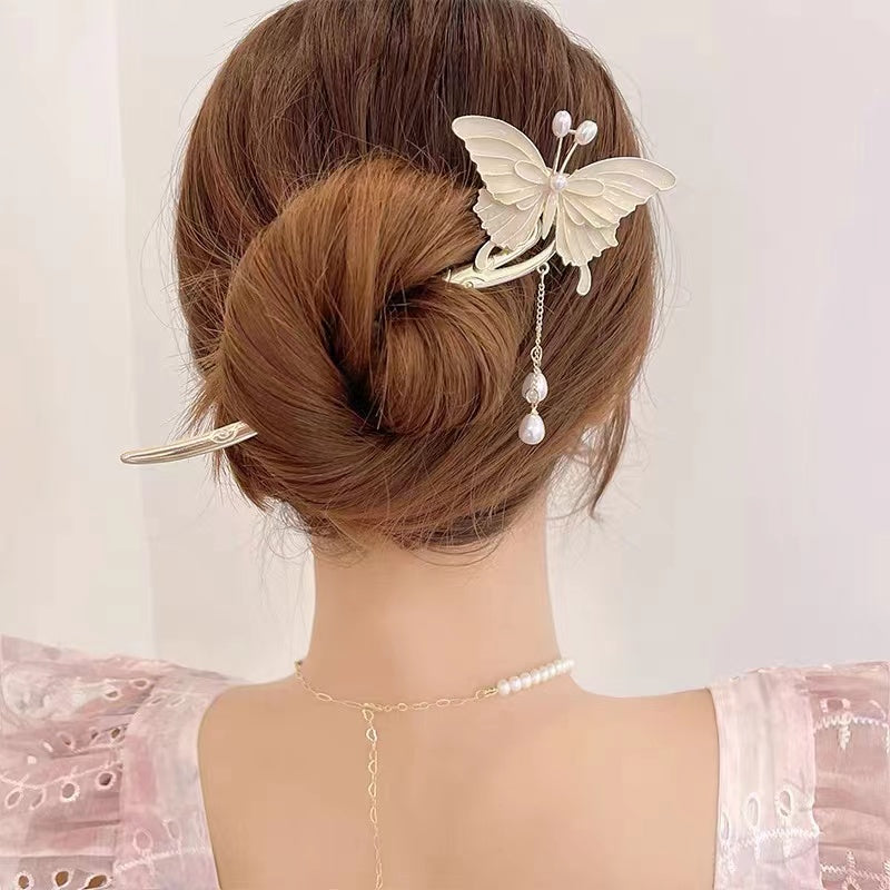 Handmade jewelry diy silver pearls tassel hairpin girl friend personalized birthday gift - Duo Fashion