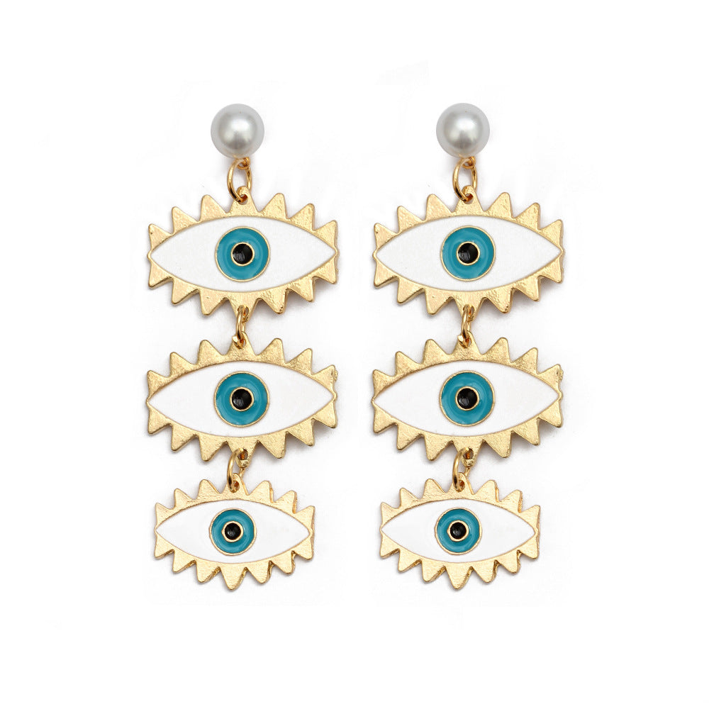 Devil's Eye design new micro-set eye pendant necklace bracelect earring hand ring set - Duo Fashion