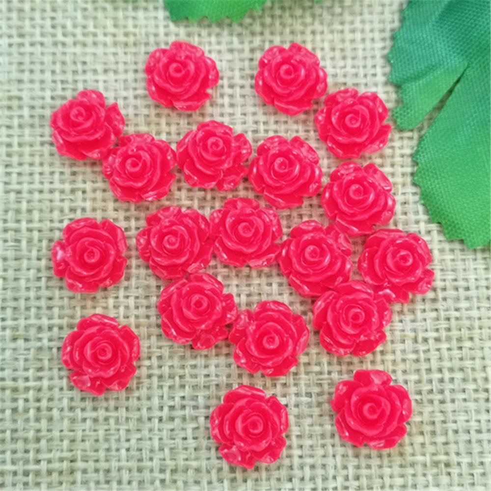 80pcs Resin Rose Manik-manik Tombol Hiasan Scrapbooking DIY Kerajinan 10mm