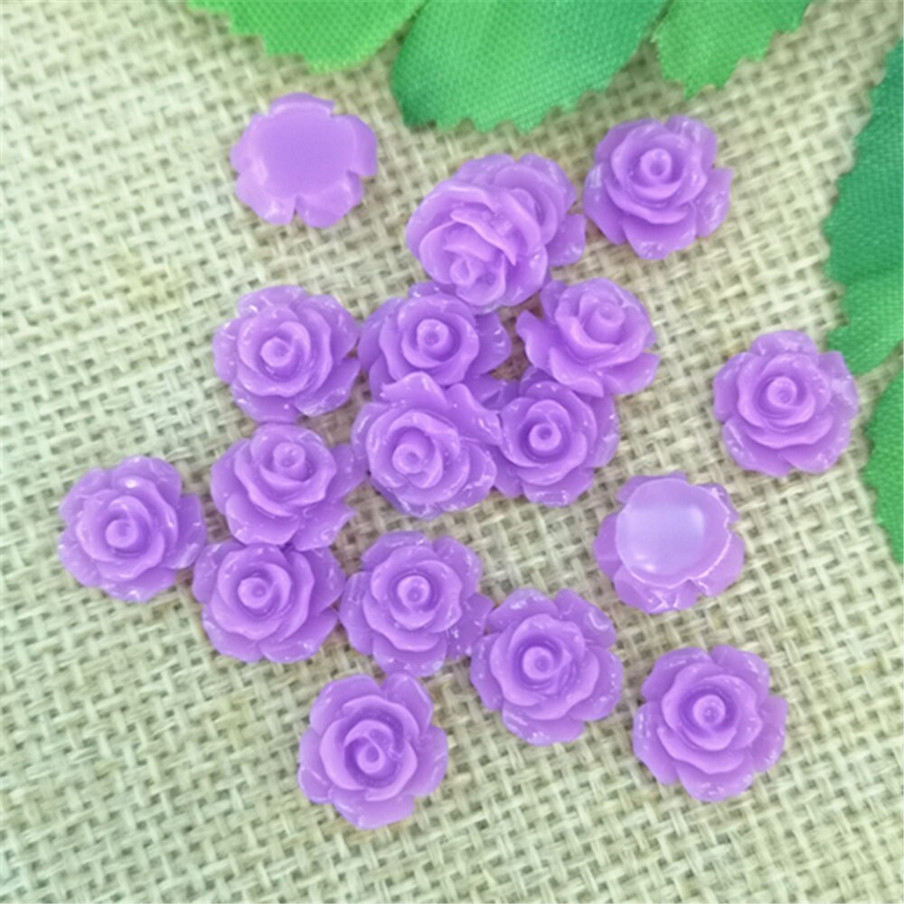 80pcs Resin Rose Beads Buttons Embellishments Scrapbooking DIY Craft 10mm