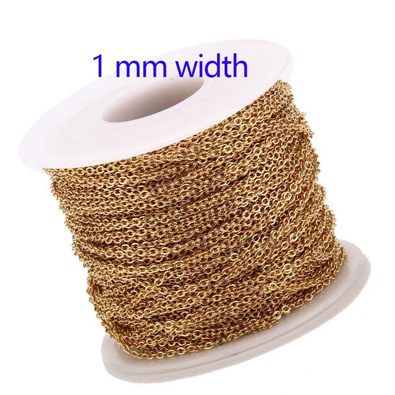 2 Meters Stainless Steel Rose Gold/Gold Link Chain Necklace Bulk Cable 2mm Width  for Jewelry Making Findings DIY Supplies