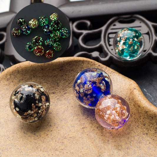 10 Uds. Redondas 6mm 8mm 10mm 12mm 14mm cuentas sueltas de cristal de murano luminosas hechas a mano para la fabricación de joyas accesorios para manualidades DIY