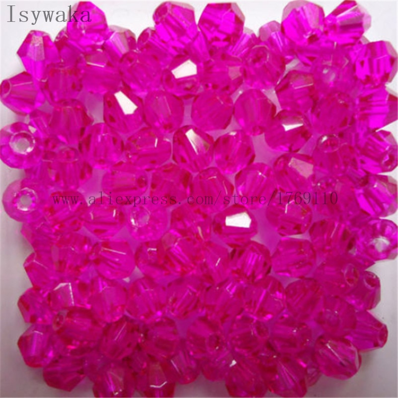 Isywaka Sale Blue Multicolor 100pcs 4mm Bicone Austria Crystal Beads charm Glass Beads Loose Spacer Bead for DIY Jewelry Making