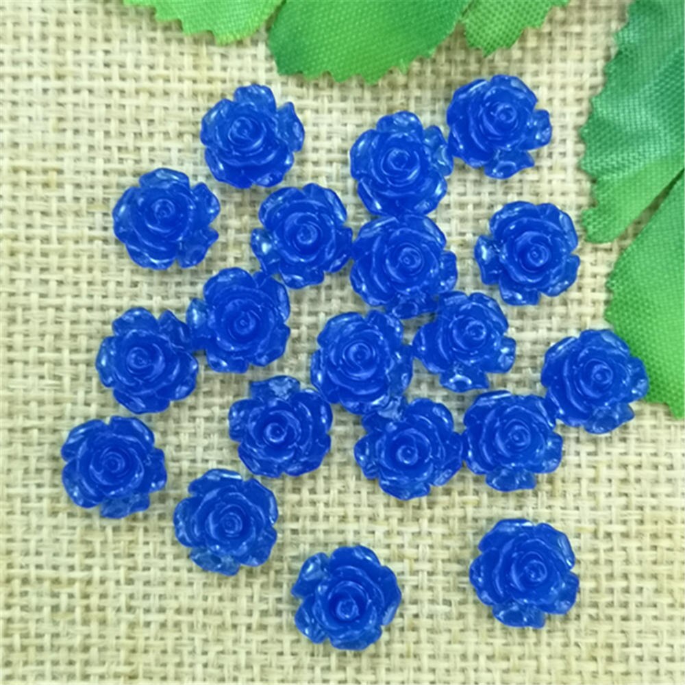 80pcs Resin Rose Beads Buttons Embellishments Scrapbooking DIY Craft 10mm