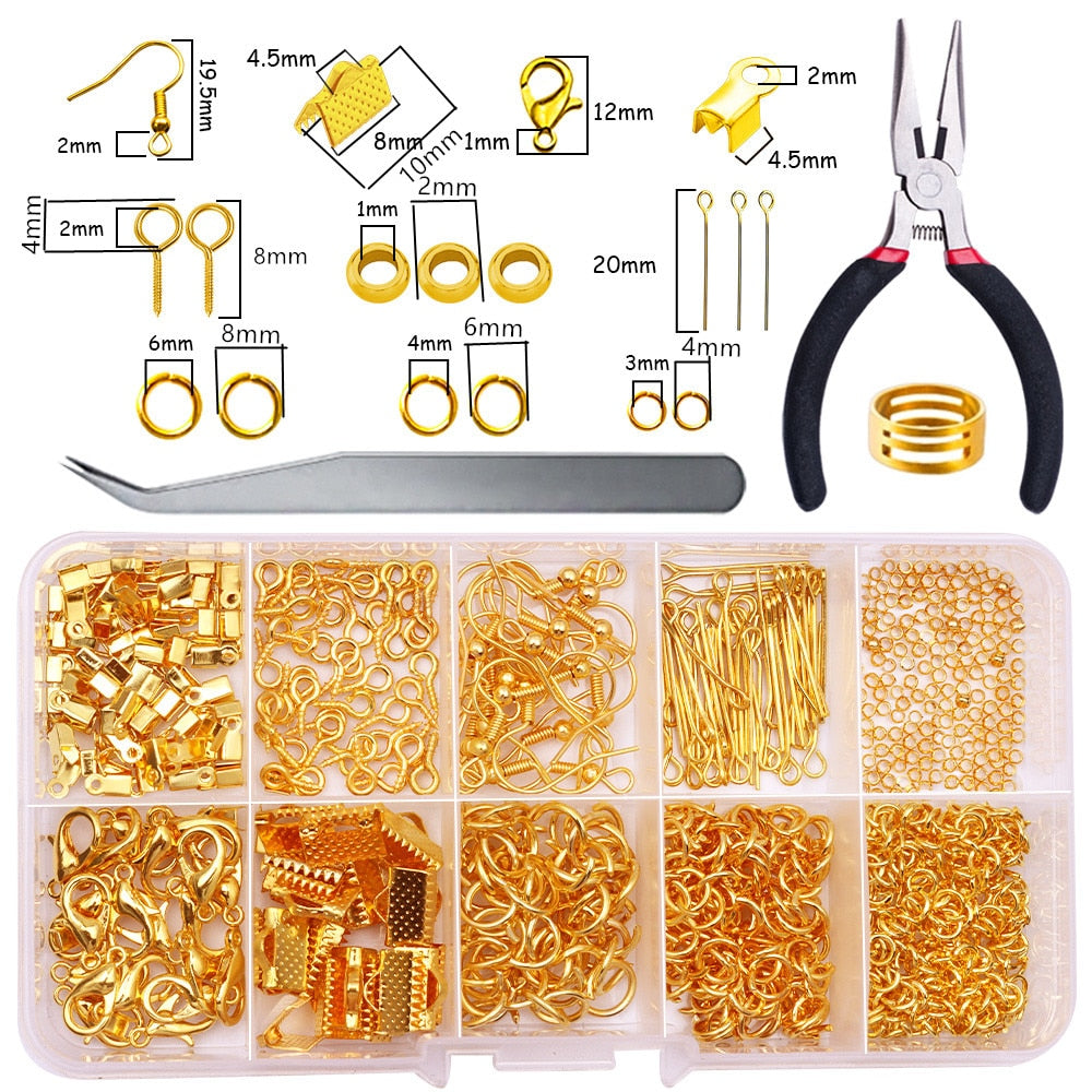 Alloy Jewelry Accessories Set Jewelry Making Tools Copper Wire Open Ring Earrings Hook Jewelry Diy handicraft Supplies Set