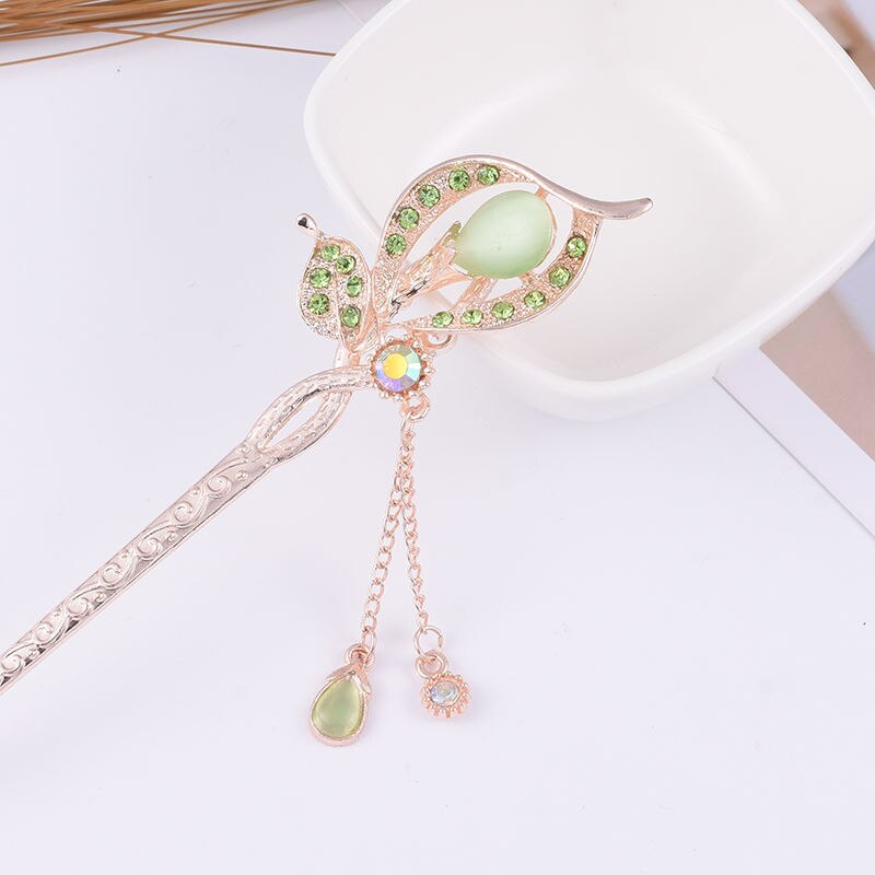 Baru Retro Jepit Rambut Klip Kupu-kupu Logam Rambut Garpu Tongkat untuk Wanita Gadis Cina Hanfu Kostum Rambut Perhiasan