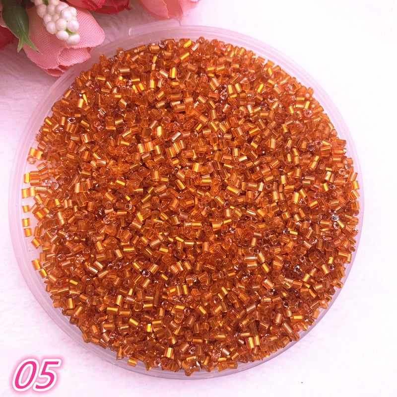 DIY 2*2.5mm 800pcs/lot Czech Cylindrical Glass Bugle Beads European Seed Long Tube Two Hole Loose Beads For Jewelry Making