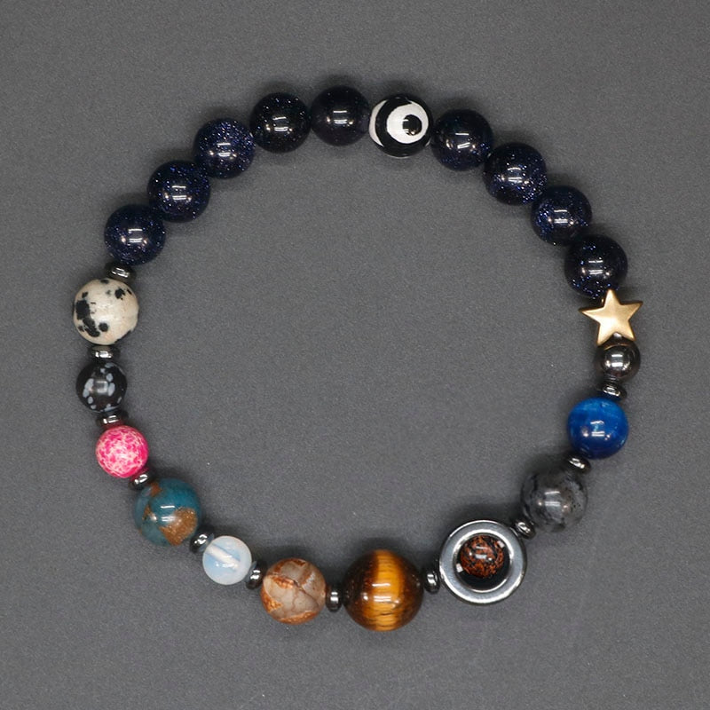 Universe Solar System Bracelet Women Natural Stone Eight Planets Bracelet Men Best Friends Gift For Him Gift For Her MY8