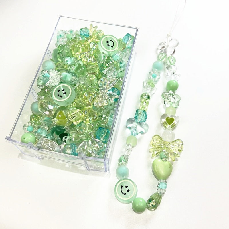 Cuentas acrílicas de colores de primavera de estilo mixto de 20g para pulsera hecha a mano DIY, accesorios para hacer joyas