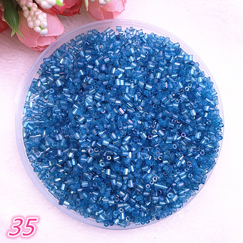 DIY 2*2.5mm 800pcs/lot Czech Cylindrical Glass Bugle Beads European Seed Long Tube Two Hole Loose Beads For Jewelry Making