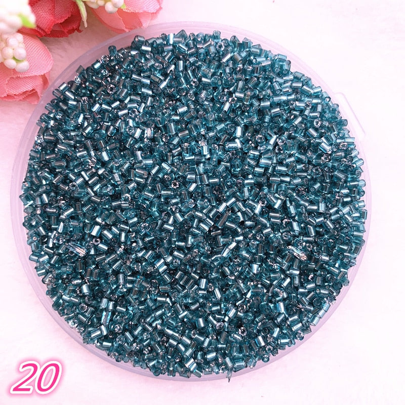 DIY 2*2.5mm 800pcs/lot Czech Cylindrical Glass Bugle Beads European Seed Long Tube Two Hole Loose Beads For Jewelry Making