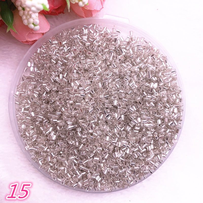 DIY 2*2.5mm 800pcs/lot Czech Cylindrical Glass Bugle Beads European Seed Long Tube Two Hole Loose Beads For Jewelry Making