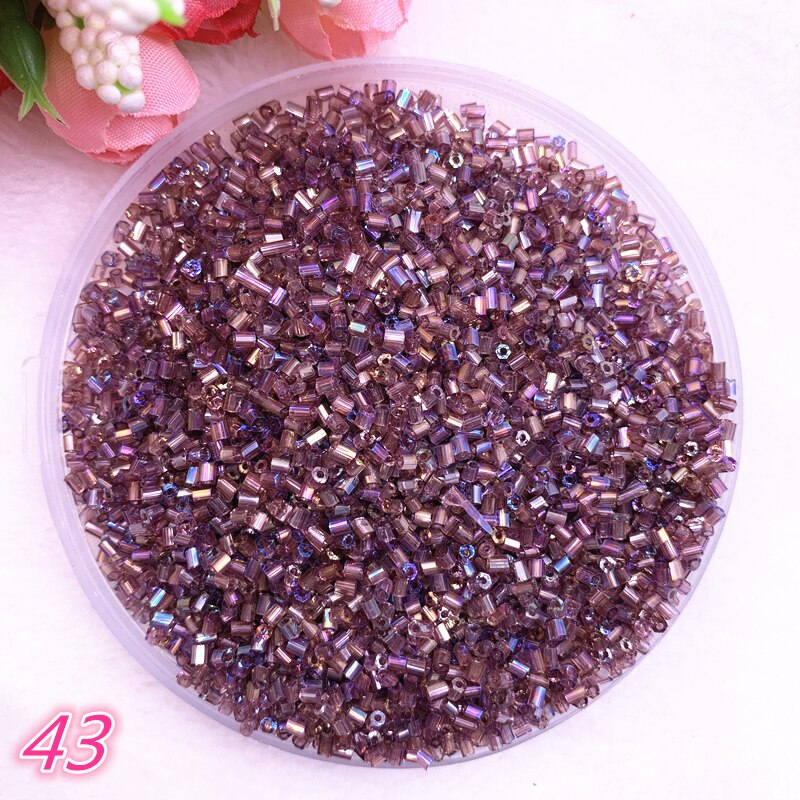 DIY 2*2.5mm 800pcs/lot Czech Cylindrical Glass Bugle Beads European Seed Long Tube Two Hole Loose Beads For Jewelry Making