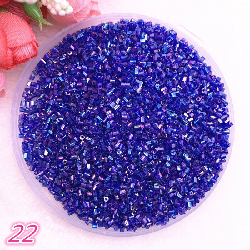 DIY 2*2.5mm 800pcs/lot Czech Cylindrical Glass Bugle Beads European Seed Long Tube Two Hole Loose Beads For Jewelry Making