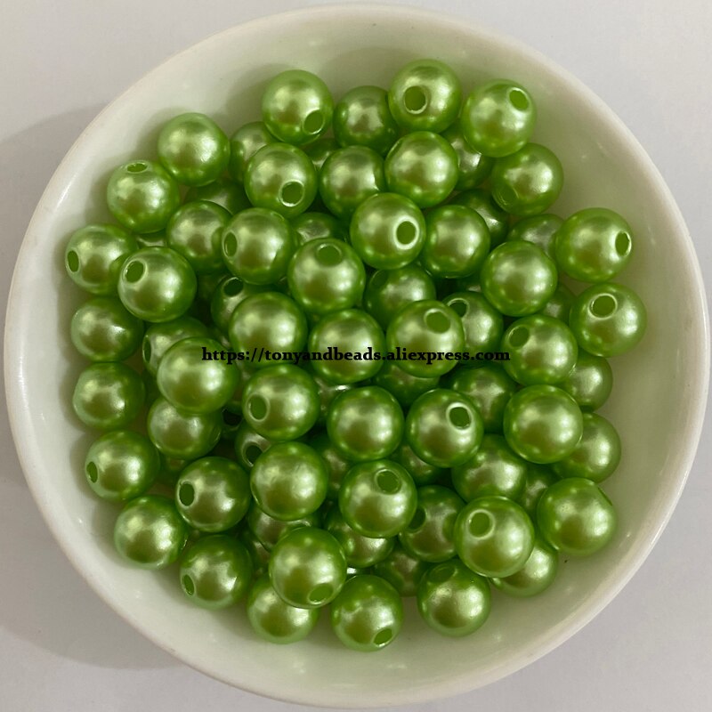 Acrylic Imitation Pearl Round Ball Spacer Beads 4 6 8 10 12MM Pick Size Color For Jewelry Making DIY Hole Size 1.5mm