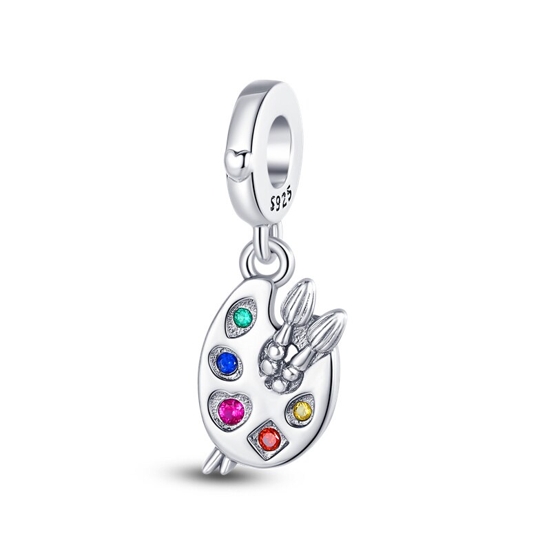 Se adapta Original Pandach pulsera collar 925 Color plata Animal corazón en forma de dijes cuentas mujeres Color plata colgante DIY joyería