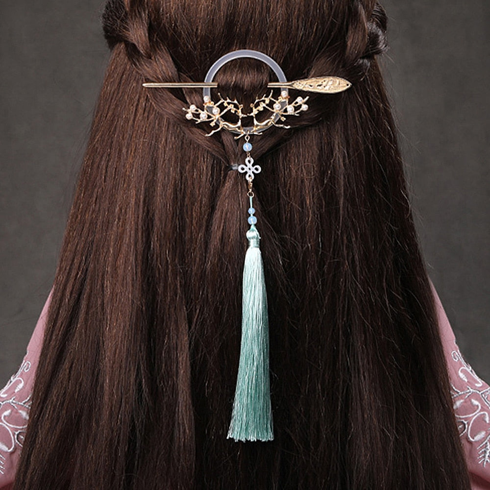 Tujuh Wanita Rambut Perhiasan Langkah Goyang Sisi Rambut Klip Putih Bunga Rambut Pin Headband Gaya Cina Rambut Perhiasan Headpeice JL