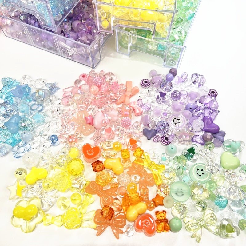 Acrylic Beads For DIY Handmade Bracelet Jewelry Making Accessories 20g Mixing Style Spring Color