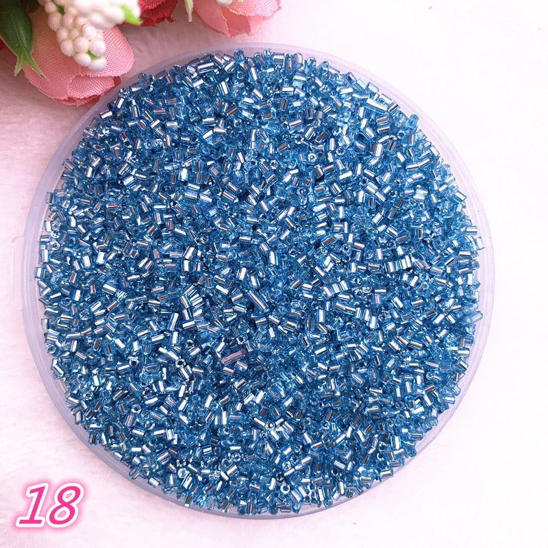 DIY 2*2.5mm 800pcs/lot Czech Cylindrical Glass Bugle Beads European Seed Long Tube Two Hole Loose Beads For Jewelry Making