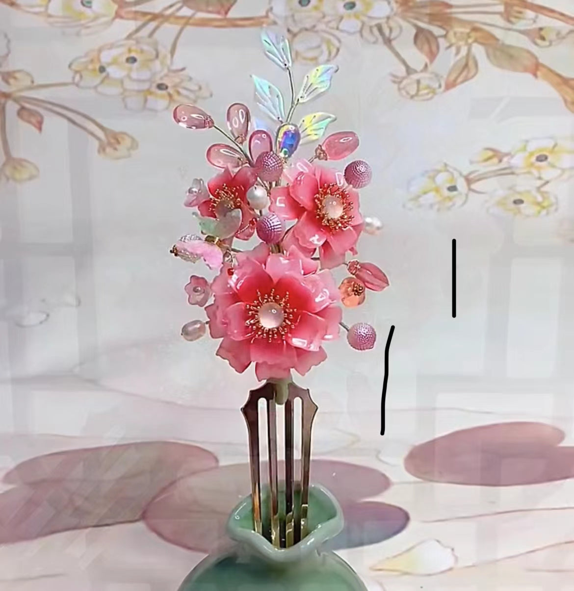 Handmade creative flower hair products coloured glaze custom gift personalized accessories - Duo Fashion