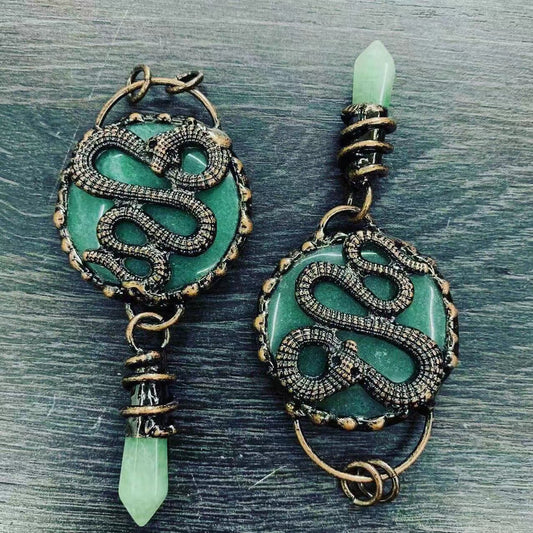 Handmade necklace earring Retro crystal cool pendant style custom gift