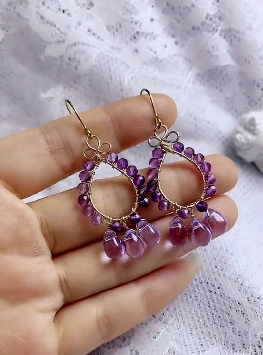 Handmade earring crystal pearl beads earring customized gift