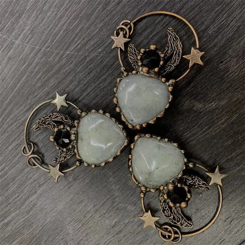Handmade necklace Retro plating crystal cool pendant style custom gift - Duo Fashion