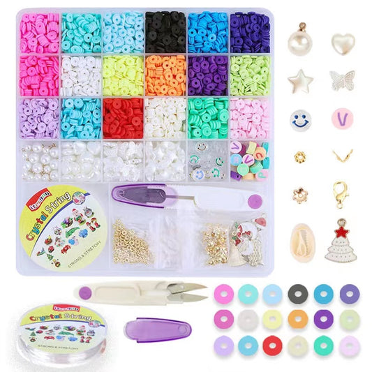 Handmade Diy Beads Kits Bracelet Children Fashion Jewelry Diy Making Kit Polymer Clay Acrylic Glass Plastic Seed Bead